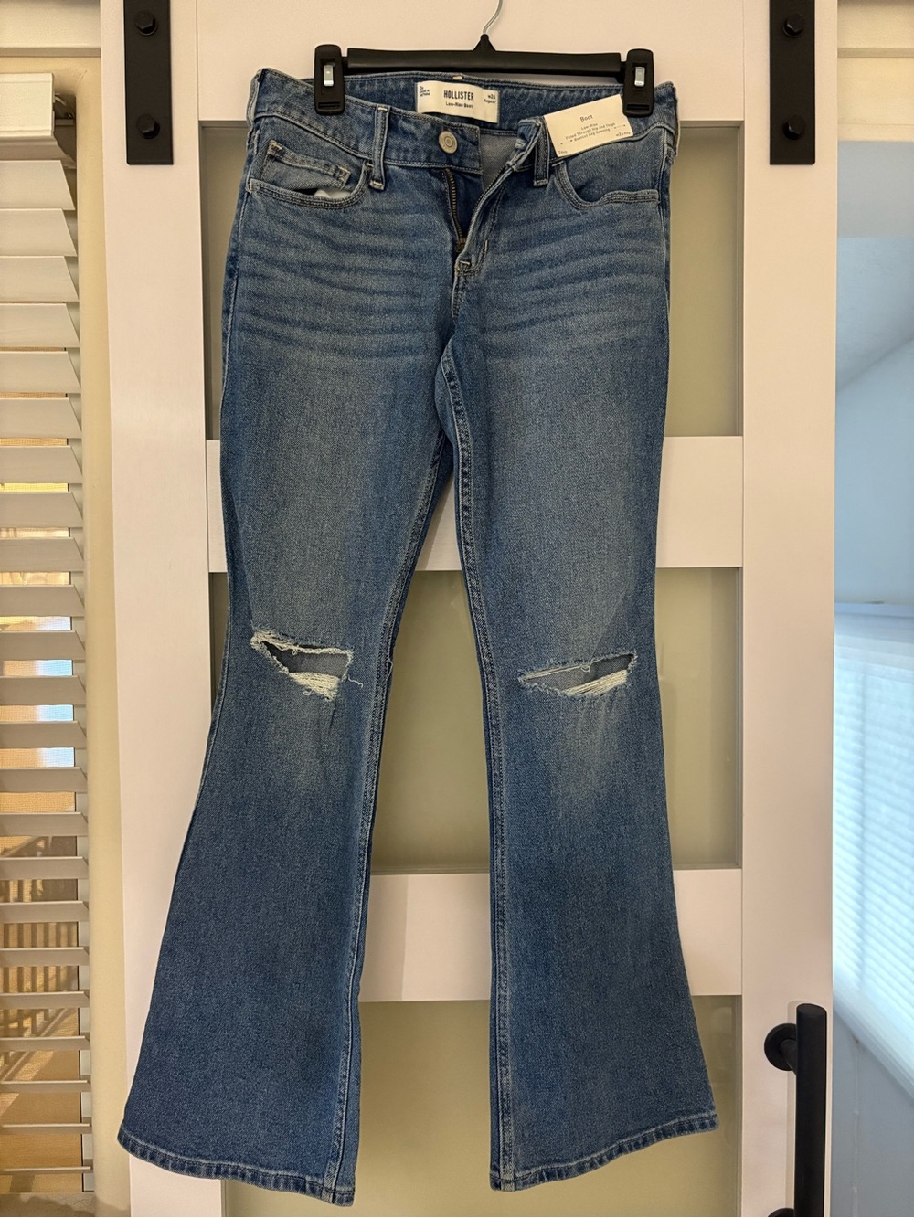 Hollister Medium Blue Distressed Flare Jeans